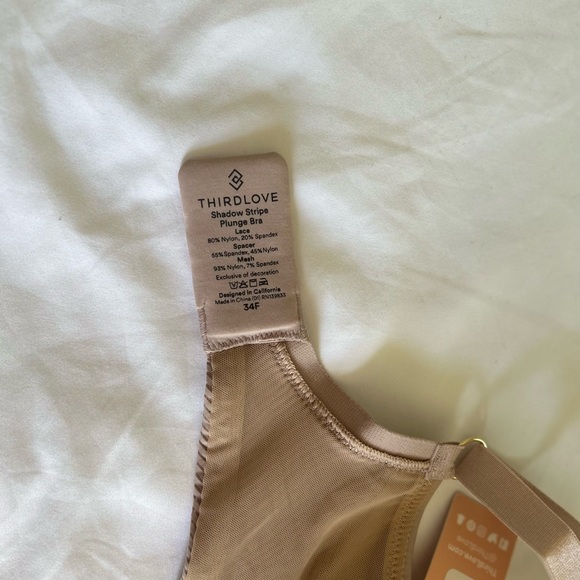 *THIRDLOVE Shadow Stripe Plunge Bra Lace O-37 - Picture 6 of 7